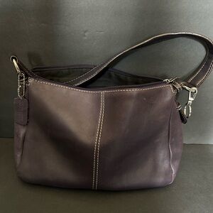 Elegant Purple Leather Shoulder Bag